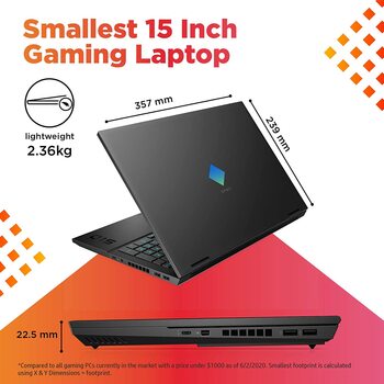 HP Omen Intel Core i5 10th Gen 10300H - (8 GB/1 TB SSD/Windows 10 Home/4 GB Graphics/NVIDIA GeForce GTX 1650 Ti) 15-ek0017TX Gaming Laptop  (15.6 inch, Shadow Black, 2.36 kg)