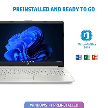 HP 15s 11th Gen Intel Core i3 15.6 inches(39cm) Laptop (8GB RAM/512GB SSD, HD,Anti-Glare Display/UHD Graphics/Windows 11 Home/Alexa-Built in/MS Office/Natural Silver/1.75 Kg,-15s-dy3501TU)