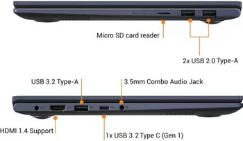 ASUS VivoBook Ultra 14 (2022) Core i3 11th Gen - (8 GB/512 GB SSD/Windows 11 Home) X413EA-EB322WS Thin and Light Laptop (14 inch, Bespoke Black, 1.40 kg, with MS Office)