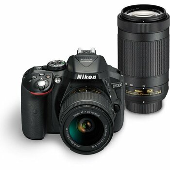 Refurb Nikon D5300 24.2MP Digital SLR Camera(Black) with AF-P 18-55 and AF-P DX NIKKOR 70-300mm f/4.5-6.3G VR Kit, Free Camera Bag and 16GB Memory Card