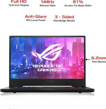 Asus ROG Zephyrus G Ryzen 7 Quad Core 3750H - (16 GB/512 GB SSD/Windows 10 Home/6 GB Graphics/NVIDIA Geforce GTX 1660 Ti with Max-Q Design/144 Hz) GA502DU-HN100T Gaming Laptop  (15.6 inch) UNBOX