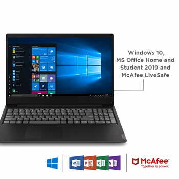 Lenovo Ideapad S145 Intel Core i3 7th Gen 7020U - (4 GB/HDD/1 TB HDD/Windows 10 Home) S145-15IKB Thin and Light Laptop  (15.6 inch, Granite Black, 1.85 kg, With MS Office)