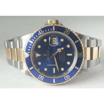 Rolex Submariner Date Steel 18K Gold Blue Mens Watch