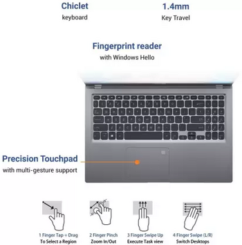 ASUS Intel Core i3 10th Gen - 4 GB + 32 GB Optane/512 GB SSD/Windows 10 Home X515JA-EJ372TS Thin and Light Laptop 15.6 inches, Transparent Silver, 1.80 Kg, with MS Office