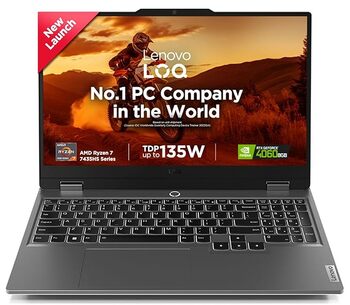 Lenovo LOQ 2024, AMD Ryzen 7 7435HS, NVIDIA RTX 4060-8GB, 24GB RAM, 512GB SSD